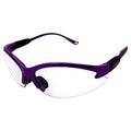Global Vision Cougar Safety Glasses Nurses Dental Assistant Glasses Shooting Glasses for Women Men Clear Lens (Purple) - color: Purple