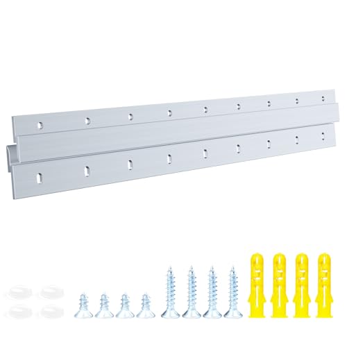 French Cleat Heavy Duty, Aluminum French Cleat, Headboard Wall Mounting Brackets with Screws, Heavy Mirror Mounting Hardware (18 Inch-1 Pair, Support 120 lbs) - size: 18inch-1Pair, style: Extra thick