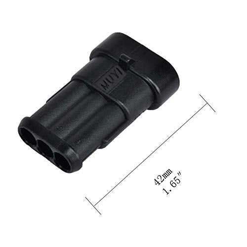 MUYI 10 Kits 3 Pin Way Electrical Connectors for 20-16 AWG Wire Cable 20A - style: 3pin connector(10 sets)