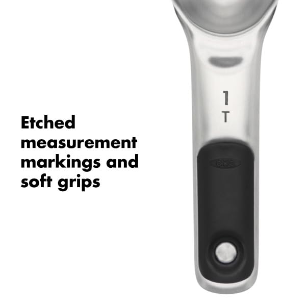 OXO Good Grips 4 Piece Stainless Steel Measuring Spoons with Magnetic Snaps - size: 4 count, style: Spoons