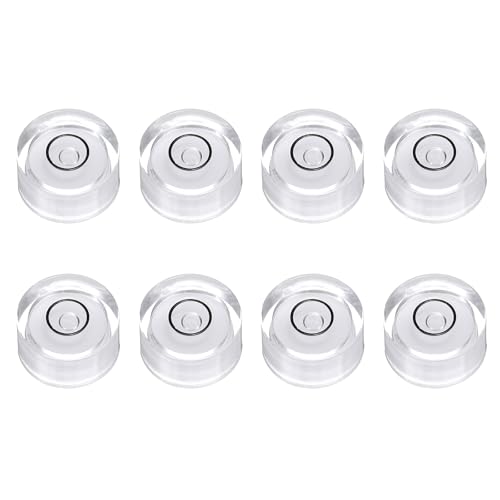 HARFINGTON 8pcs Circular Bubble Spirit Level 12x6mm Mini Round Bubble Spirit Level Little Measuring Layout Tools for TV Industrial Carpentry Picture Frame, White/Black - color: White/Black, size: 12x6mm
