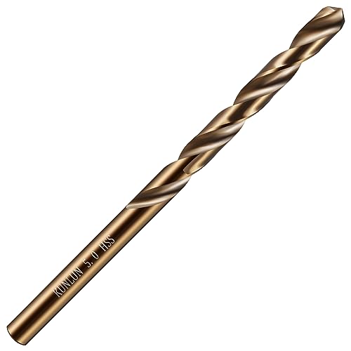 Wensilon 1/8" Cobalt Drill Bit(10Pcs), M35 HSS Metal Drill Bit Set forwood, Hard Metal, Stainless Steel, Cobalt Steel M35 Jobber Length Twist Drill Bits - size: 1/8 in