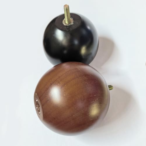 Solid Wood Sofa Replacment Parts 4 Inch Round Ball Shape Furniture Legs for Sofa Couch Ottoman Loveseat Cabinet Legs Furniture Feet Set of 4 (Walnut) - color: Walnut
