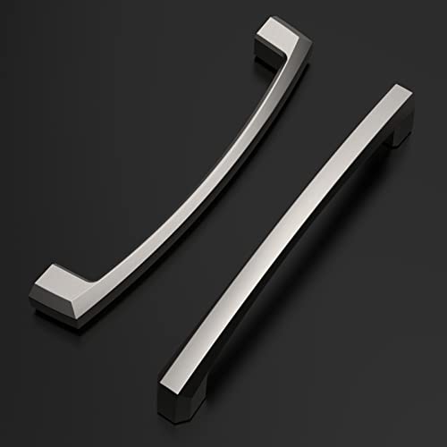Amerdeco 10 Pack Brushed Satin Nickel Cabinet Pulls, 5 Inch(128MM) Hole Centers, Kitchen Cabinet Handles, Drawer Pulls, ZH0032 - color: Brushed Satin Nickel, size: 5"/128MM Hole Center