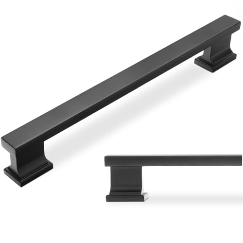 COTYKILEY 10 Pack 6-1/4Inch(160mm) Matte Black Cabinet Handles Black Kitchen Cabinet Pulls Cabinet Door Handles Kitchen Cabinet Hardware - color: Matte Black, size: 6-1/4" Hole Center（160MM）