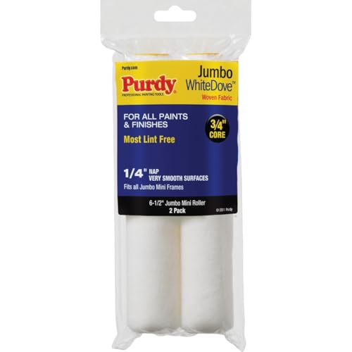 Purdy White Dove 6-1/2 in. x 1/4 in. Jumbo Mini Woven Fabric Roller Cover (2-Pack) - 1 Each - color: 6.5 inch Jumbo Mini Replacement, size: 6-1/2 in. x 1/4 in., style: Pack of 2