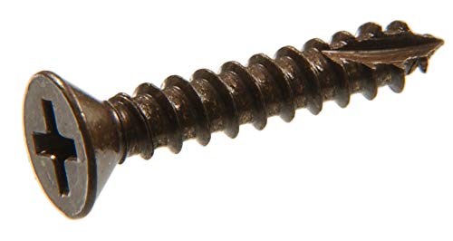 Hillman 45463 #9 x 1" Antique Bronze Flat-Head Phillips Wood Screws, 30 Pieces
