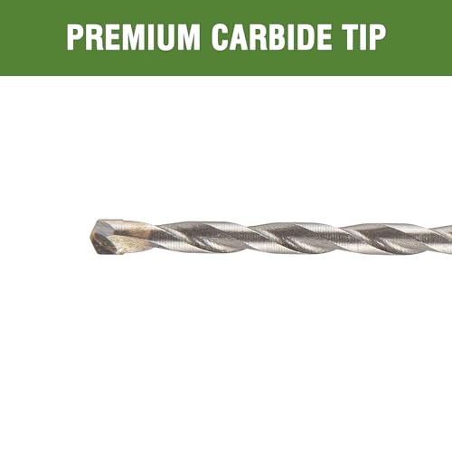 1/8" x 3-1/2" Masonry Drill Bits 1/8 inch Concrete Drill Bits Carbide Tipped for Cement, Brick, Stone, 3 Pack, Hex Shank - size: 1/8" - 3 Pack