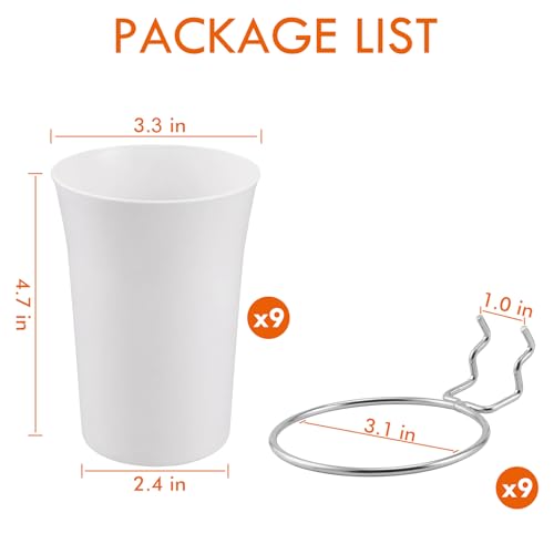 Pegboard Cups With Loops, 9 Pack White Peg Board Pencil Holder Organizer - color: White
