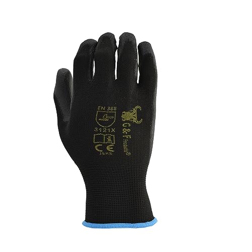 G & F Products Polyurethane-Coated Work Gloves for Men, 12-Pair - size: X-Large