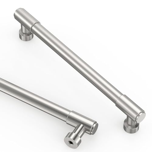 Asidrama Brushed Satin Nickel Kitchen Cabinet Pulls,6.3 Inch,10 Pack - color: Brushed Satin Nickel, size: 6.3" Hole Center