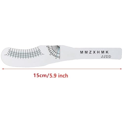 6 Pcs Eyebrow Ruler, Disposable Eyelash Measuring Ruler Eyelash Stencils Ruler Eyelashes Length Curling Degree Ruler Professional Lashes Symmetrical Positioning Extension Styling Tool