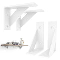 White Shelf Brackets 3 x 4 Inch, Wall Mounted Small Shelf Bracket 4Pack - size: 3x4inch-white