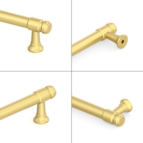 9BUILD 10 Pack 5 Inch Brushed Gold Cabinet Pulls,Kitchen Hardware - color: Brushed Gold, size: 5"/128MM Hole Center