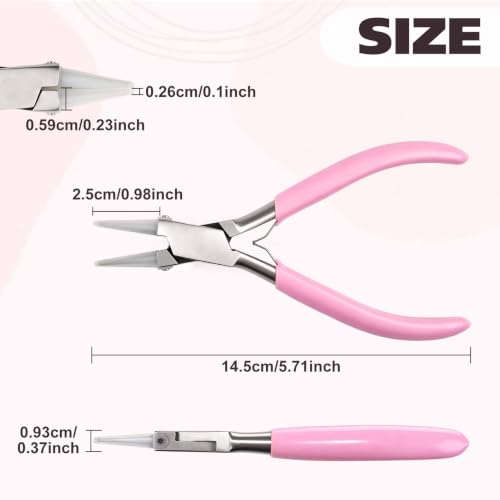 Round Nose Nylon Jaw Pliers for Jewelry Making, Mini Tapered Protective Soft Jaws, Includes Replacement Tips, Round Needle Nose Pliers for Beading, Looping, Shaping Wire, and DIY Crafts - style: Round Nose Nylon Jaws Pliers