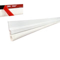 42“ Long Self-Adhesive Door Seal Kit, White Aluminum & Vinyl Cinch Weather Stripping for Top and Sides, No-Tools Easy Install (5, White)