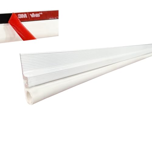 42“ Long Self-Adhesive Door Seal Kit, White Aluminum & Vinyl Cinch Weather Stripping for Top and Sides, No-Tools Easy Install (5, White)