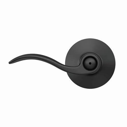 Schlage F40 ACC 622 Accent Door Lever, Bed & Bath Privacy Lock, Matte Black - color: Matte Black, size: Standard