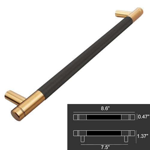 30 Pack 7 1/2 Inch 192 mm Bronze and Black Cabinet Handles Cabinet Pulls Aluminum Handles Knurled Drawer Pulls Oxidation Finish with Diamond Pattern - color: Bronze and Black, size: 7 1/2 Inch
