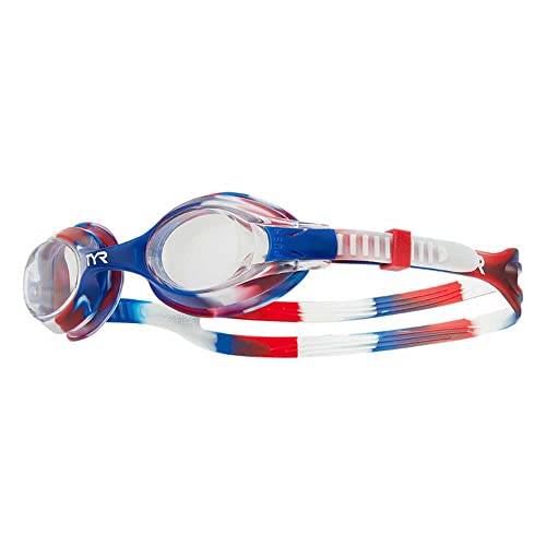 TYR Kids' Swimple Goggles - Colorful Swim Goggles for Beginners - color: Red/Navy