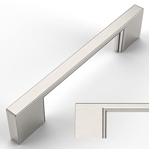Amerdeco 10 Pack Brushed Satin Nickel Cabinet Pulls 3-3/4 Inch(96MM) Hole Centers Kitchen Cabinet Handles Cabinet Hardware Kitchen Handles for Cabinets Cupboard Handles Drawer Pulls ZH0060 - color: Brushed Satin Nickel, size: 3-3/4"/96MM Hole Center, styl