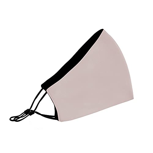 Washable Face Mask with Adjustable Ear Loops & Nose Wire - 3 Layers, Made in USA - color: Solid - Tan