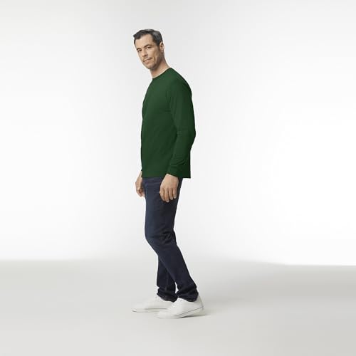 Gildan Adult Heavy Cotton Long Sleeve T-Shirt, Style G5400, 2-Pack - color: Forest Green, size: Small