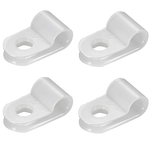 100Pcs Nylon R-Type Cable Clips 5/8 Inch Plastic Wire Mount Clamp - size: 5/8 INCH 100PCS R-Type