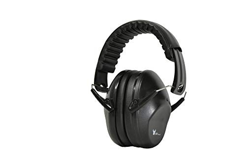 G & F PRODUCTS Earmuffs hearing protection with low profile passive folding design 26dB NRR and reduces up to 125dB, black (Pack of 2)