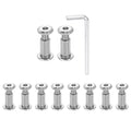 HARFINGTON 10 Set M6x16mm Hex Drive Socket Cap Bolt and M6x15mm Nuts with M4 Hex Wrench, Furniture Connector Bolts and Screws for Furniture Countersunk Belt, Silver - size: M6x16mm, M6x15mm