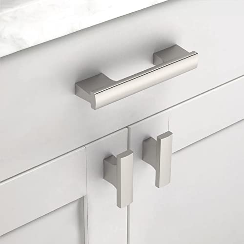 Asidrama 10 Pack 3 Inch(76mm) Brushed Satin Nickel Cabinet Pulls Kitchen Cabinet Handles Satin Nickel Cabinet Pulls Cabinet Hardware for Cupboard Drawer - color: Brushed Satin Nickel, size: 3" Hole Center(76mm)