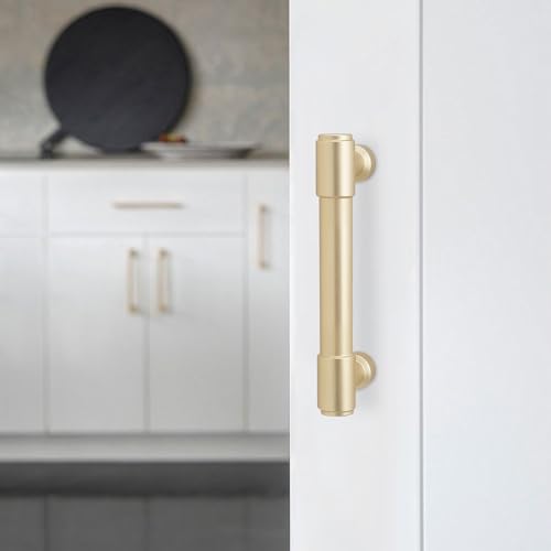 10 Pack 3 Inch(76mm) Kitchen Cabinet Handles Brushed Gold Cabinet Pulls Alloy Drawer Pulls Solid Cabinet Hardware - color: Brushed Gold, size: 3'' Hole Center(76mm)
