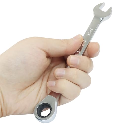 2 Pcs 7/16 Inch Ratchet Combination Wrench, Imperial SAE 72-Tooth - size: 7/16 Inch