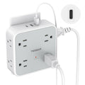 TESSAN Wall Surge Protector Outlet Extender with 8 Outlets Wall Charger - color: Grey, size: 2 USB-A+1 USB-C