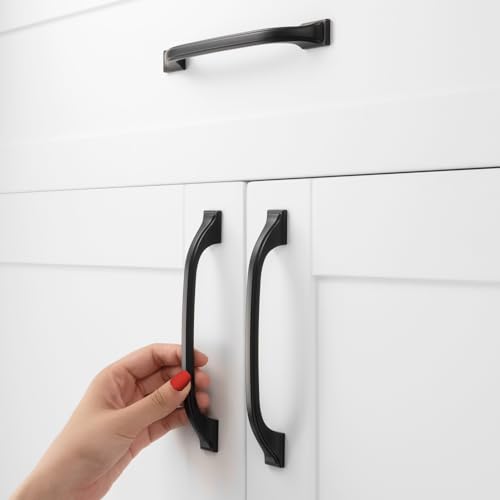 Matte Black Cabinet Pulls 5 Inch Solid Drawer Pulls 10 Pack 8222 - color: Matte Black, size: 5 Inches, style: 10 Pack Arch Pull