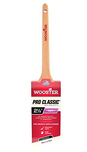 Wooster Z1216-2-1/2 Pro Classic White China Bristle Thin Angle Sash Paintbrush 2 1/2" - size: 2 1/2"