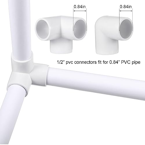 Xuniea 42 Pcs 1/2 Inch PVC Pipe Fittings Elbow Tee Set - size: 1/2 Inch