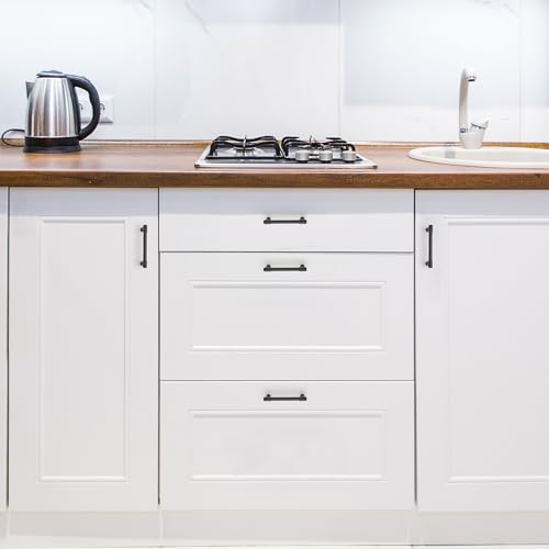Ravinte Matte Black Kitchen Pulls Cabinet Handles 3-3/4 Inch 10 Pack - color: Matte Black, size: 3-3/4 Inches Hole Center