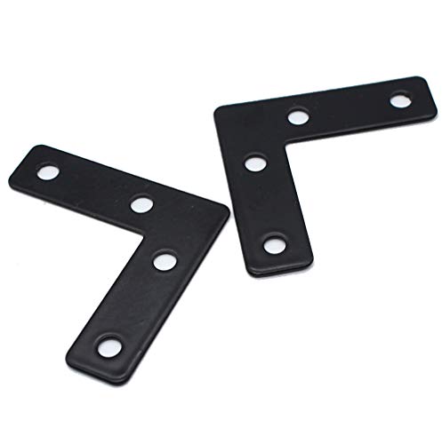 20 Pcs Black L-Shape Corner Brace, 90 Degree Angle Bracket, 50mmx50mm, Heavy Duty Corner Brace Joint Angle Shelf Bracket with Screws