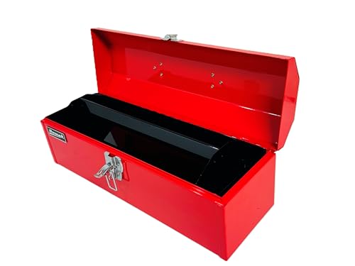 Homak Steel Hip Roof Tool Box, Red, Short, 19 Inches - size: 19-Inch x 6-Inch x 6-1/2-Inch - Short