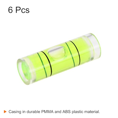 HARFINGTON 6pcs Small Cylindrical Bubble Level Vials 10x30mm PMMA Mini Horizontal Bubble Spirit Level Measuring Layout Tools for RV TV Picture Frame Hanging Tool Leveler - size: 10x30mm