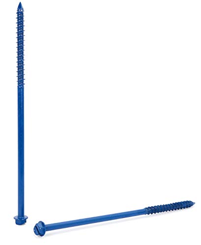 CONFAST 1/4" x 6" Hex Head Concrete Screw Anchor with Drill Bit for Anchoring to Masonry, Block or Brick (100 per Box) - size: 1/4" x 6"