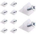 Canomo 100 Packs Fixing Mending Wedges 90 Degree Drawer Plastic Angle Code Bracket for Furniture Chest Drawer Bottom Repair with Screws, 14.5x13.5x9.5mm - size: 14.5x13.5x9.5mm