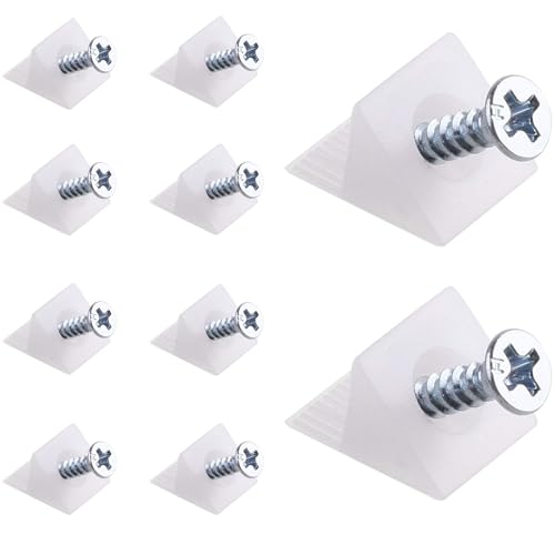 Canomo 100 Packs Fixing Mending Wedges 90 Degree Drawer Plastic Angle Code Bracket for Furniture Chest Drawer Bottom Repair with Screws, 14.5x13.5x9.5mm - size: 14.5x13.5x9.5mm