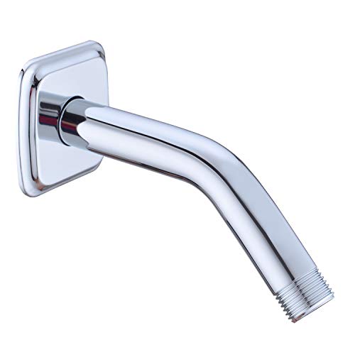 TRUSTMI Angled Shower Arm with Flange, 6-Inch Wall Mount Extension for Shower Head, Chrome - color: Chrome