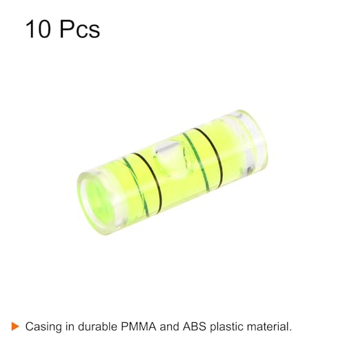 HARFINGTON 10pcs Small Cylindrical Bubble Level Vials 6.5x18mm PMMA Mini Horizontal Bubble Spirit Level Measuring Layout Tools for RV TV Picture Frame Hanging Tool Leveler - size: 6.5x18mm