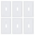 6-Pack Zinc Alloy Single Toggle Light Switch Cover Plate, Solid Wall Plate - color: Pure White, size: 1 Toggle 6PK