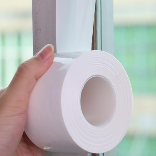 Window Insulation for Winter Weather Sealing Tape 2 Inch x 50 Yards Weather Stripping Residue Free Draft Isolation Sealing Film Tape for Shower Glass Gaps and Doors Windows - size: 2 IN - 50 Yards White