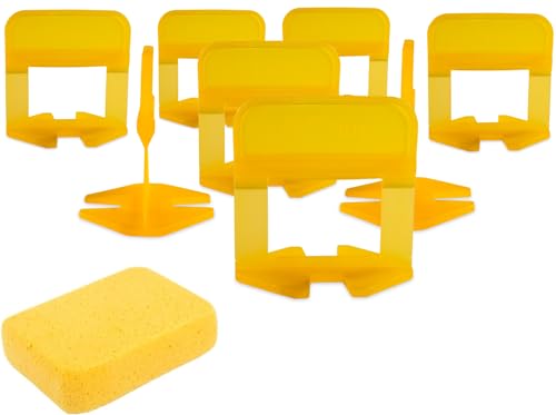 Tile Leveling System – ULTRA-THIN 0.5mm (1/51 Inch) – 2000 Tile Spacers – Compatible with Most Wedges – Thinnest Spacer for Narrow Grout Joints – Floor & Wall Tile Installation - color: 2000 Piece Tile Spacers