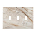 Beige Marble Pattern Light Switch Cover Modern Wall Plate Decorative 3 Gang Triple Toggle Switch Plates Electrical Outlet Faceplate for Bathroom Kitchen Bedroom 6.7" x 4.8" - size: 3 Gang Triple Toggle